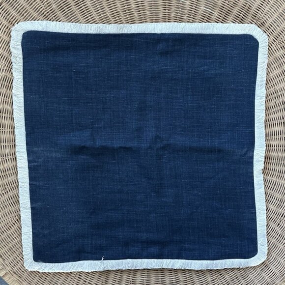 NEW Serena & Lily Bowden Pillow Cover (24” SQ)-Navy Blue - Picture 1 of 2